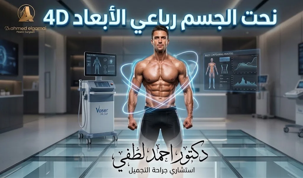 نتائج عملية نحت الجسم رباعي الأبعاد 4D للحصول على قوام رياضي مشدود باستخدام جهاز الفيزر مع الدكتور احمد لطفي